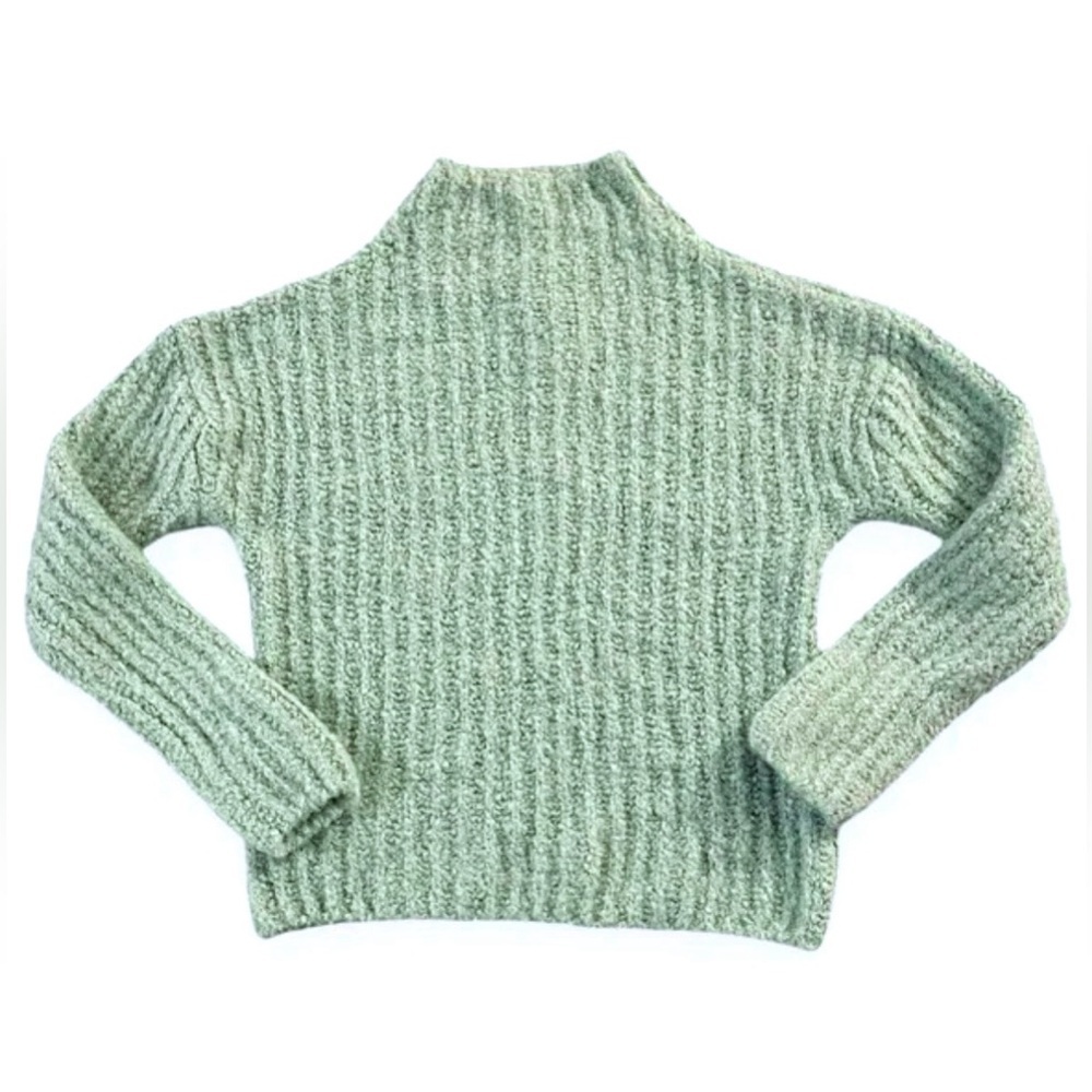 MASSIMO DUTTI Italian alpaca soft cozy chunky ribbed funnel neck sweater (S)